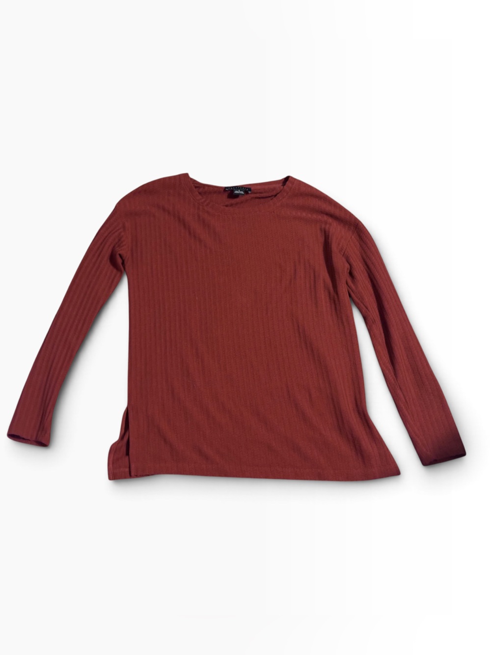 Sanctuary Rust Ribbed Long Sleeve Top Size S